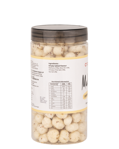 cravver - simply salted makhana with ingredients and nutritional information